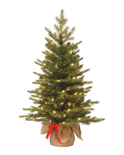 National Tree Company 3ft Feel-real(r) Nordic Spruce Tree In Burlap Base With 50 Warm White Battery