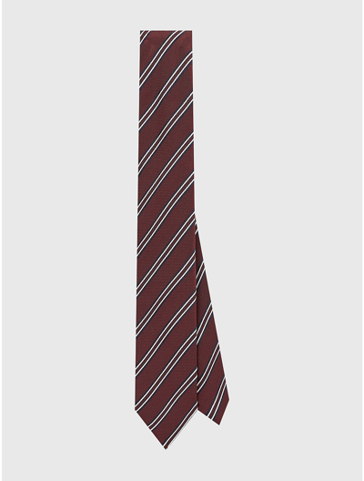 Tommy Hilfiger Stripe Tie In Rouge