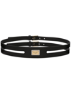 DOLCE & GABBANA LOGO-PLAQUE DOUBLE-STRAP BELT