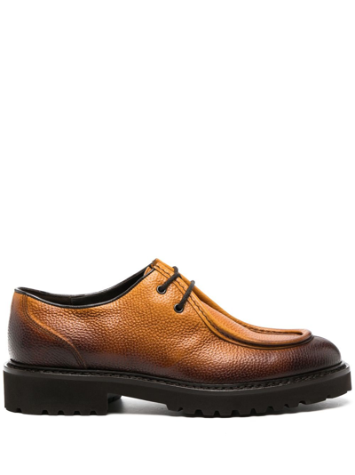 Doucal's Leather Lace-up Shoes In Orange