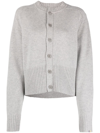 Extreme Cashmere Fine-knit Cashmere-blend Cardigan In Grey