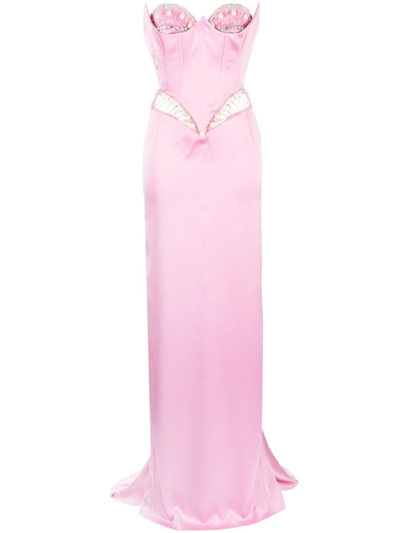 Cristina Savulescu Venus Crystal-embellished Gown In Pink