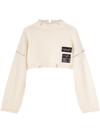 Ambush Logo-patch Cropped Jumper In Neutrals