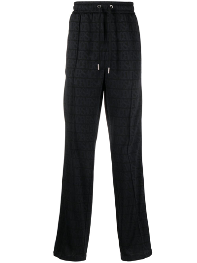 Versace Allover Pattern Track Trousers In Black