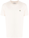 Vivienne Westwood White Crewneck T-shirt With Orb Logo Detail On The Front In Cotton Woman In White