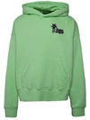 Palm Angels Cotton Hoodie In Green