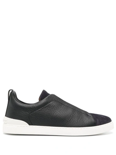 Ermenegildo Zegna Zegna Low Top Triple Stitch Trainers In Blue