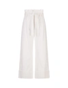 Max Mara Albore Stretch Cotton Crop Flare Trousers In White