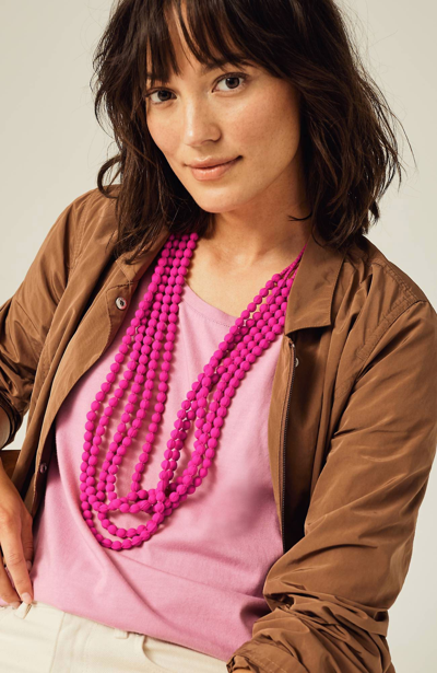Jjill J.jill Pure Jill Tie-dye-print Multistrand Necklace In Hot Pink