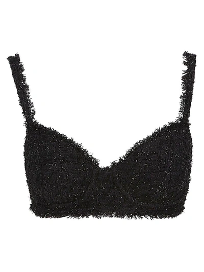 Balenciaga Tweed Bra Top In Negro