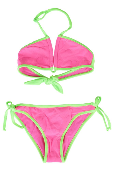 Mc2 Saint Barth Kids Heart Embossed Bikini Set In Multi