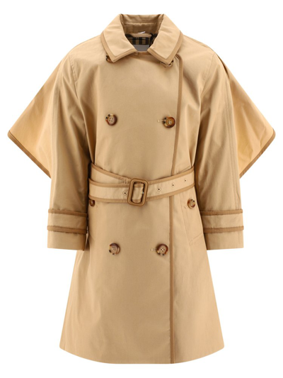 Burberry Kids' 棉质斜纹布风衣 In Soft Fawn