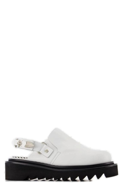Toga Buckled Ankle-strap Flat Mules In White