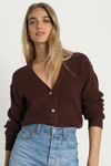 Lulus Toasty Babe Chocolate Brown Knit Button-up Cropped Cardigan In Brown
