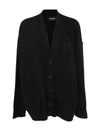 Dsquared2 Knit Cardigan Front Pockets In Green Fluo