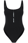 Off-white Off White One Piece Swimsuit With Zip And Logo In Black (black)