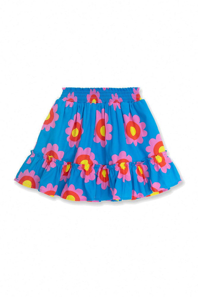 Stella Mccartney Kids' Floral-print Cotton Skirt In Blue