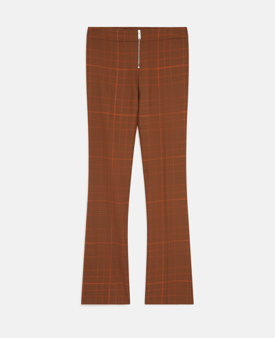 Stella Mccartney Prince Of Wales Check Slim Fit Trousers In Amber Rose