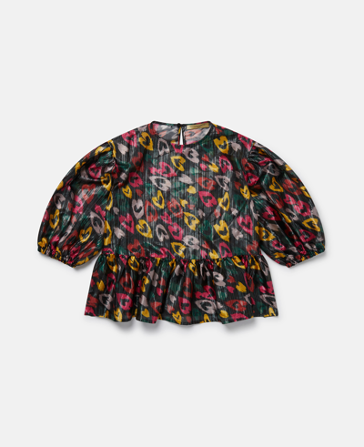 Stella Mccartney Kids' Scribbled Heart Print Top In Multicolour