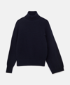 Stella Mccartney Rib-knit Regenerated Cashmere Cape Jumper In Ink