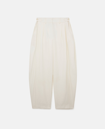 Stella Mccartney Pleated Wide Leg Trousers In Cream