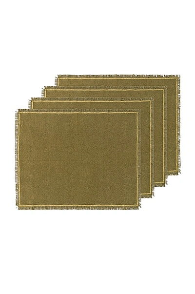Hawkins New York Essential Placemats Set Of 4 In Olive