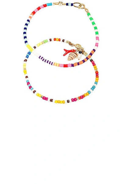 Roxanne Assoulin Jump For Joy Anklets Duo In Rainbow