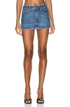 Alexander Wang Mid-rise Skort In Comfort Stretch Denim In Deep Blue