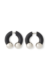 AMBUSH TWO-TONE BARBELL EARRINGS