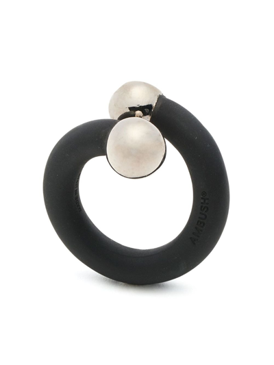 Ambush Barbell Matte-finish Ring In Black