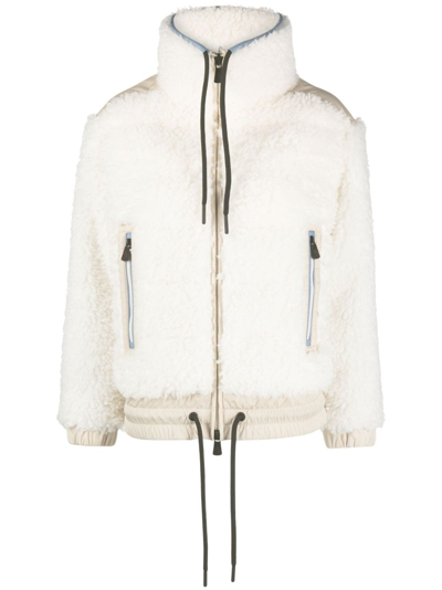 Moncler Down Fleece Jacket In Weiss