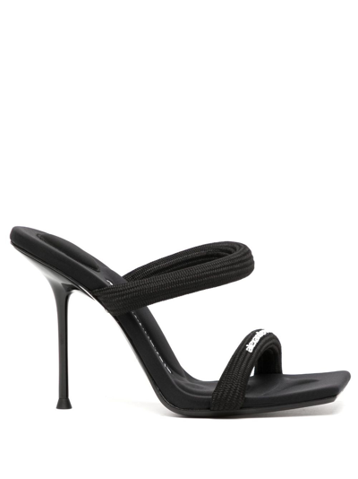 Alexander Wang Julie Logo-print Sandals In Black  