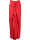 Christopher Esber Ruched Maxi Skirt In Red