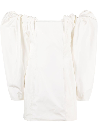 Jacquemus La Dressing Gown Taffetas Crepe Mini Dress In White