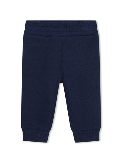 Kenzo Babies' Logo-patch Cotton Trousers In Blue