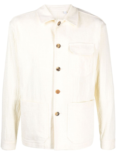Lardini Button-up Corduroy Shirt Jacket In White