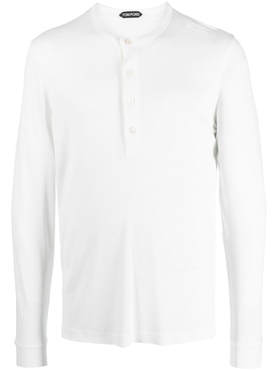 Tom Ford Serafine Ribbed Long-sleeve T-shirt In White