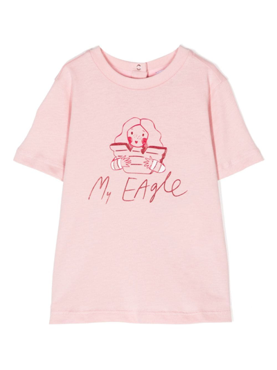 Emporio Armani Babies' Graphic-print Cotton T-shirt In Pink
