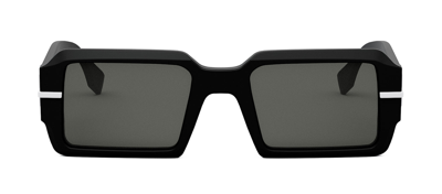 Fendi Graphy  Fe40073u 02a Rectangle Sunglasses In Grey