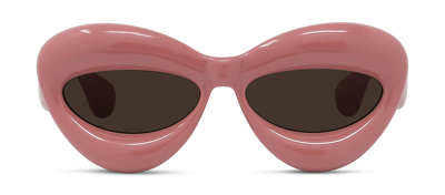Loewe Fashion Show Inflatable Lw 40097i 72e Oval Sunglasses In Brown