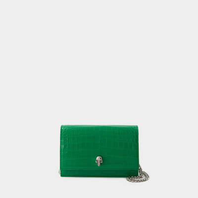 Alexander Mcqueen Skull Small Shoulder Bag In Green