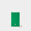 Alexander Mcqueen Skull Leather Phone Case In Green