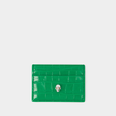 ALEXANDER MCQUEEN CARD HOLDER - ALEXANDER MCQUEEN - LEATHER - GREEN