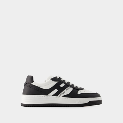HOGAN H630 ALLACCIATO SNEAKERS - HOGAN - LEATHER - BLACK