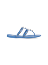 Valentino Garavani Summer Rockstud Thong Sandals In Denim