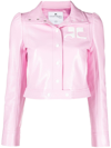 Courrèges Reedition Vinyl Cropped Jacket In Pink & Purple