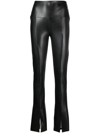 Norma Kamali Spat Faux Leather Flared Leggings In Black