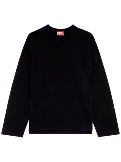 Diesel Oval-d Mold Print Cotton Sweatshirt In Black