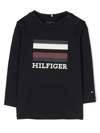 Tommy Hilfiger Junior Logo-print Cotton Sweatshirt In Blue
