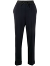 P.a.r.o.s.h Wool Blend Straight-leg Trousers With Cuffed Hem In Blue
